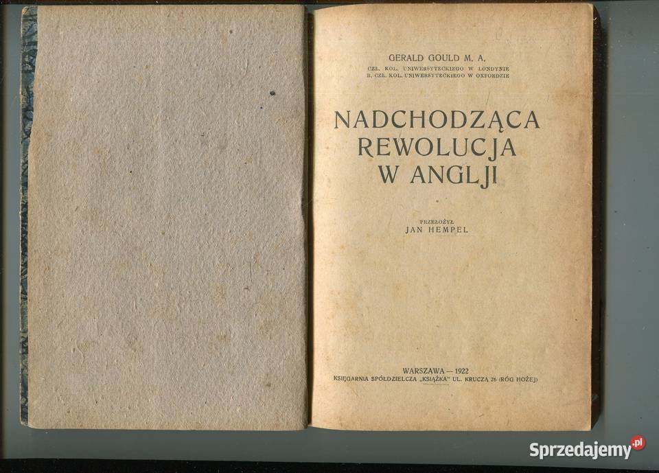 Nadchodząca rewolucja w Anglii Gerald Gould Szczecin sprzedam