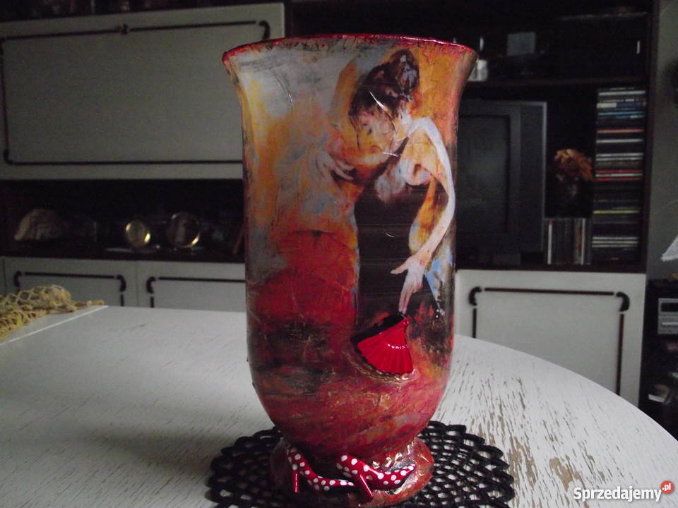 MAŁE AUTORSKIE LAMPIONIKI FLAMENCO odcienie czerwieni wielkopolskie