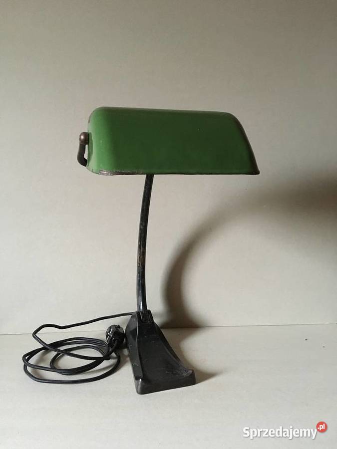 Stara lampa bankierka sygnowana Warszawa