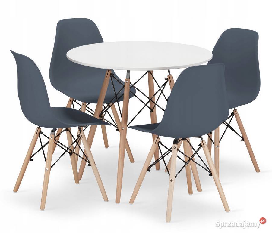 Zestaw STÓŁ 80 4 Krzesła Nowoczesny Skandynawski Choroszcz