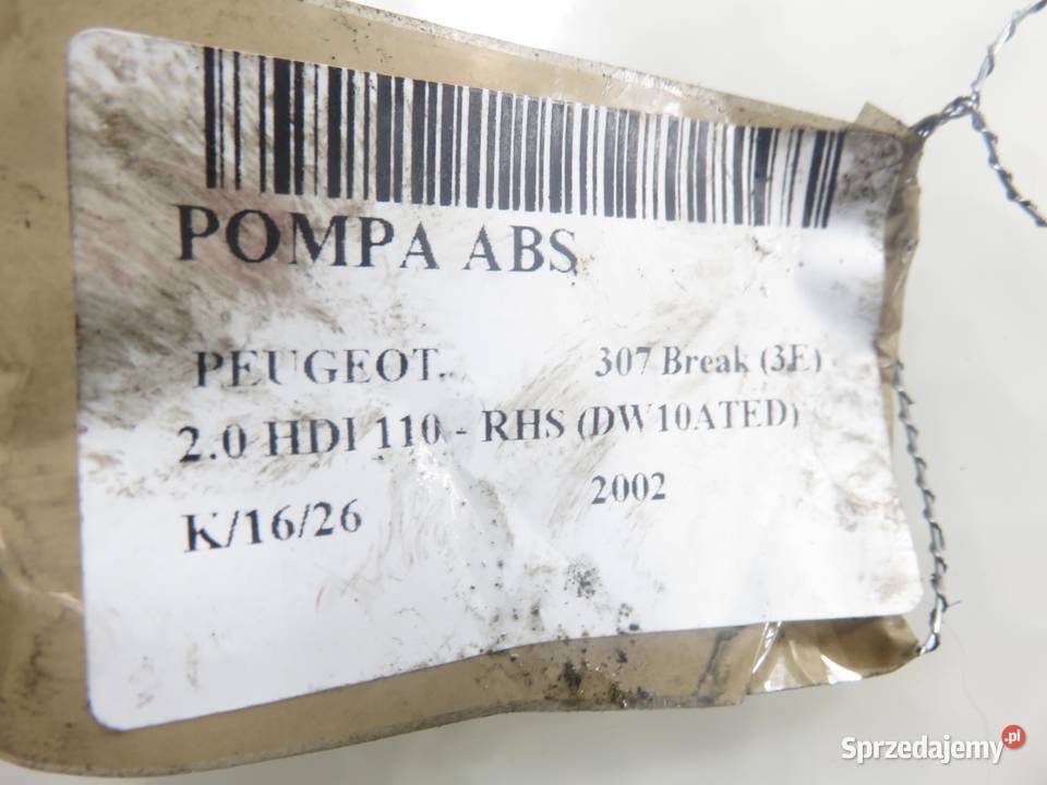 POMPA ABS PEUGEOT 307 Break 3E 0265950084 Układ hamulcowy sprzedam