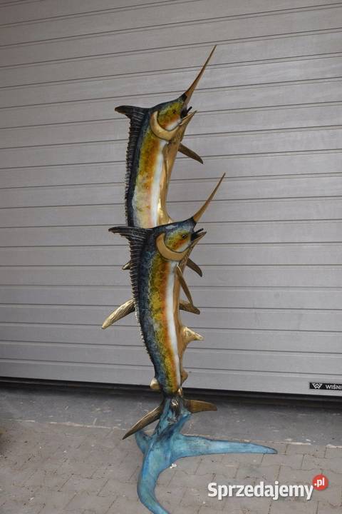 FONTANNA Z BRĄZU złoconego ryby MARLIN 195 Antyki Kraków