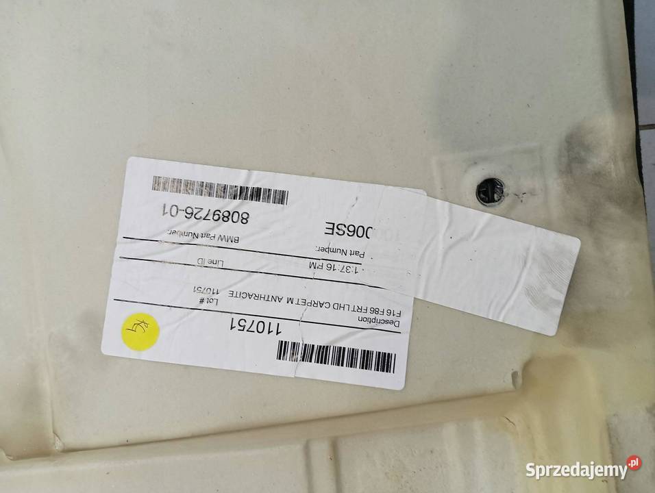 WYKŁADZINA WNĘTRZA DYWAN PODŁOGA Bmw X6 II sprzedam