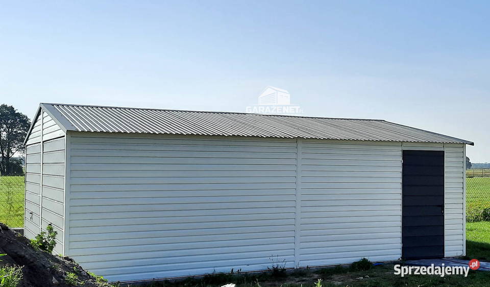 GARAŻ BLASZANY 6m x 7m DWUSPAD 2x BRAMA UCHYLNA Łapanów