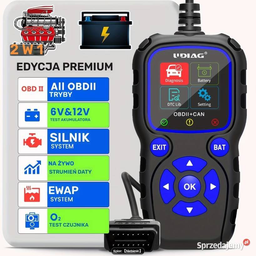 Tester diagnostyczny ODB2 Udiag CR720 menu Interfejsy diagnostyczne