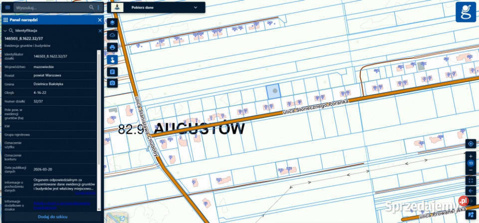 WarszawaBiałołęka Olesin działka 1500 m2 Warszawa