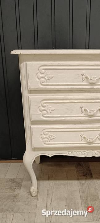 komoda ludwikowska z szufladami biała drewniana Komody Radomsko