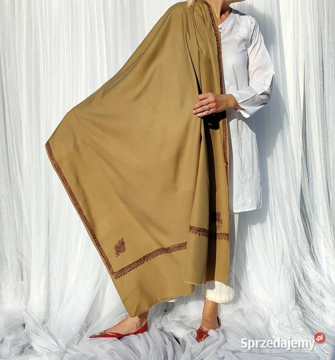 Szal orientalny indyjski haftowany haft paisley Moda i Styl Szczecin