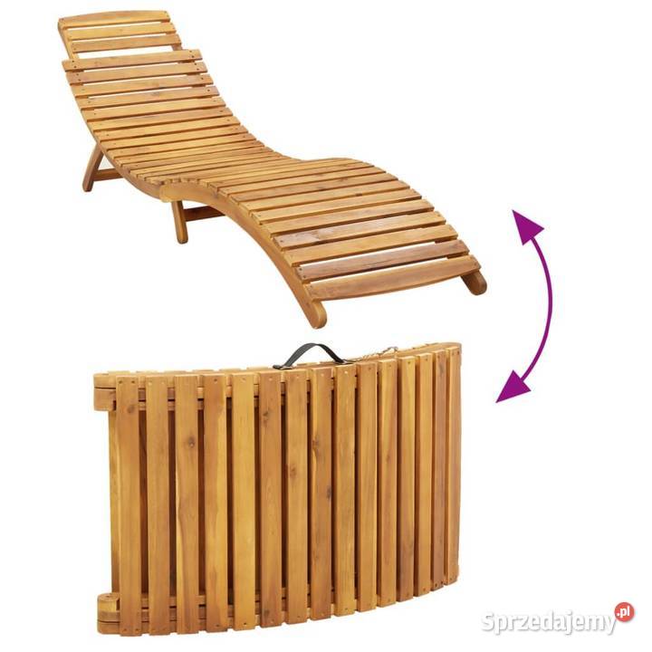 vidaXL Leżak z poduszką beżowy lite drewno Warszawa