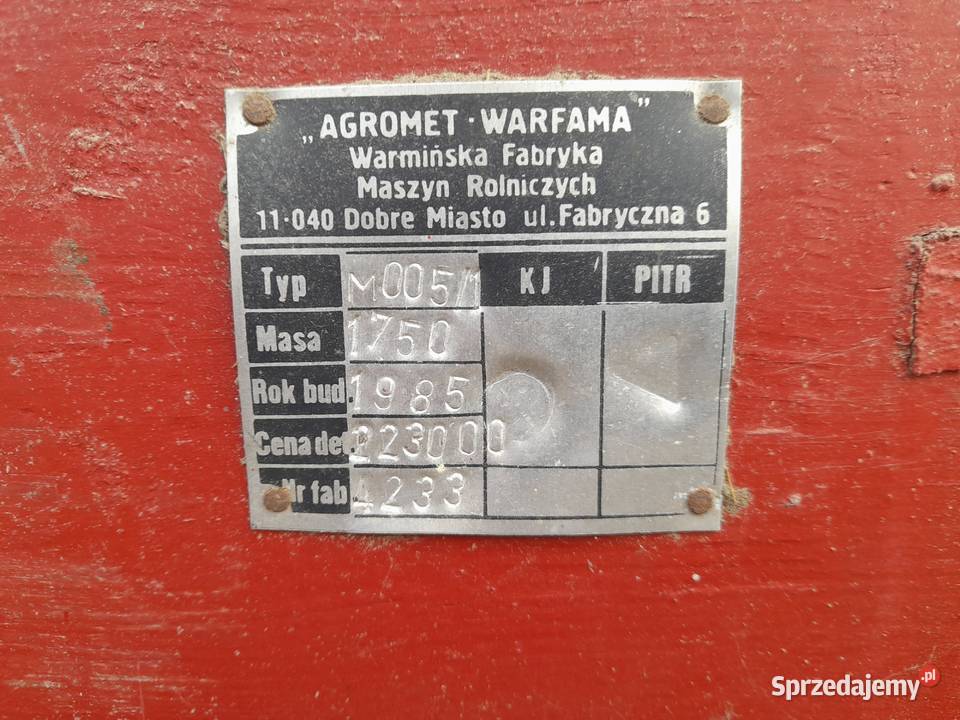 Młocarnia Warmianka Warfama oryginał mazowieckie Goworowo