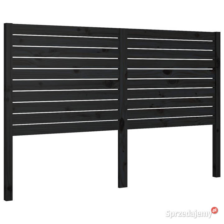Wezgłowie łóżka czarne 156x4x100 lite drewno