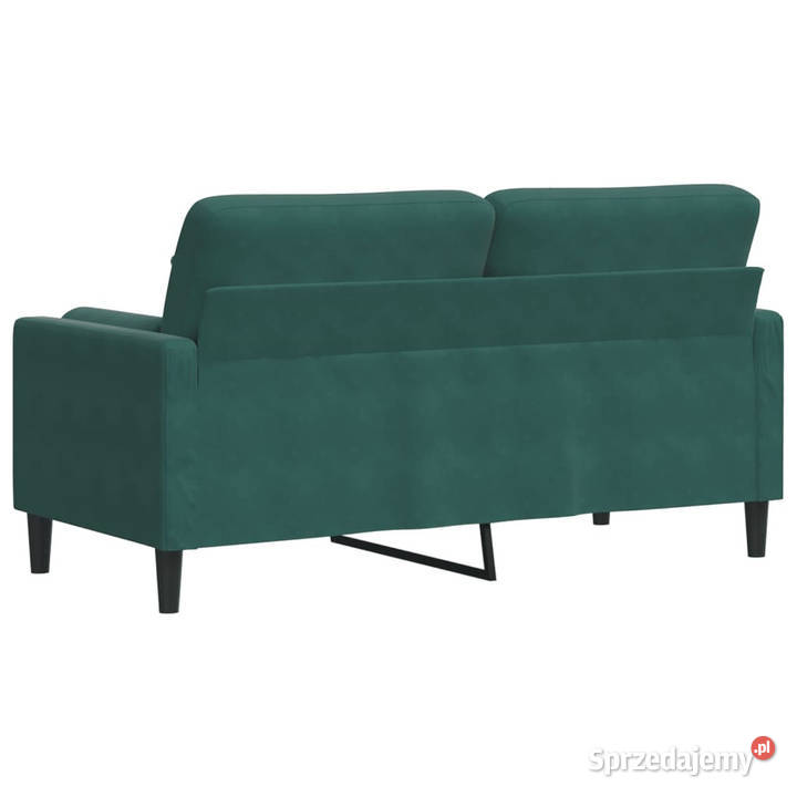 2osobowa sofa z poduszkami ciemnozielona 140