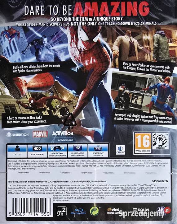 THE AMAZING SPIDERMAN 2 SPIDERMAN 2 PLAYSTATION Gry na konsole Kraków