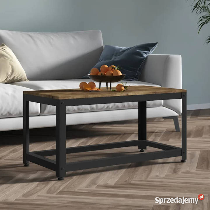 Stolik kawowy ciemnobrązowoczarny 90x45x45 MDF i mazowieckie Warszawa
