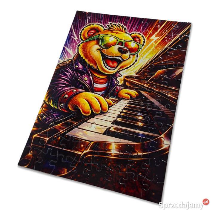 Puzzle 88 elementów Miś pianinie kolorowe puzzle sprzedam