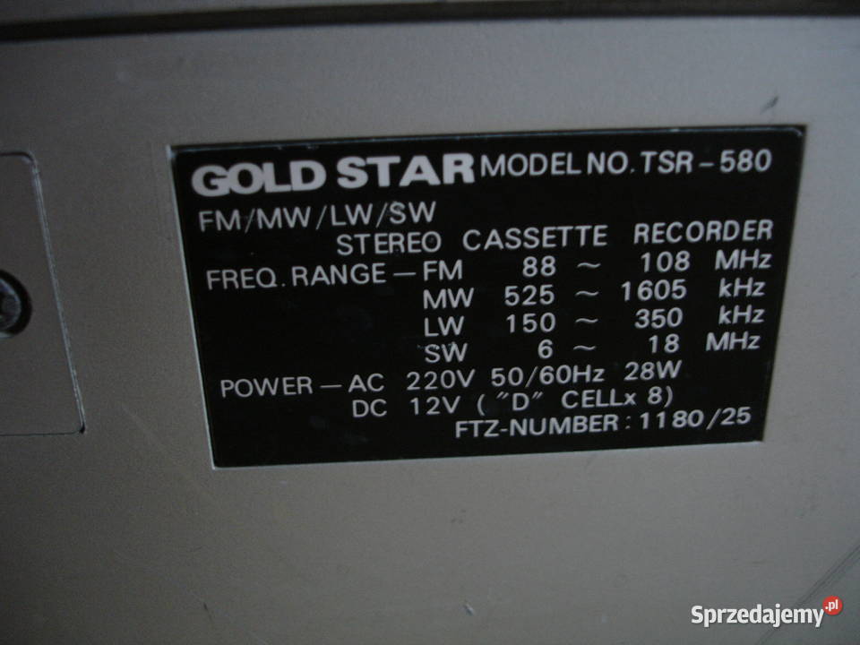 Radiomagnetofon GOLDSTAR TSR580 sprzedam