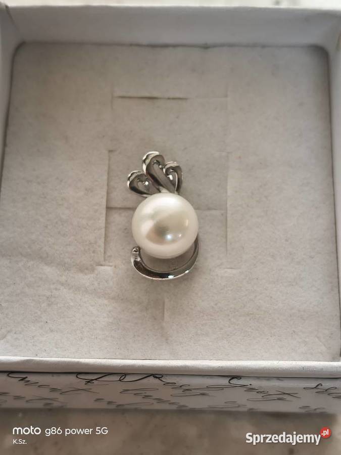Nowa zawieszka perła słodkowodna wys20mm srebro Biżuteria Wałcz