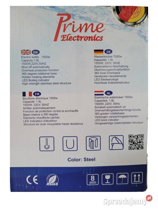 Czajnik elektryczny 18L 1500W Prime SFWK01 Wiązowna sprzedam