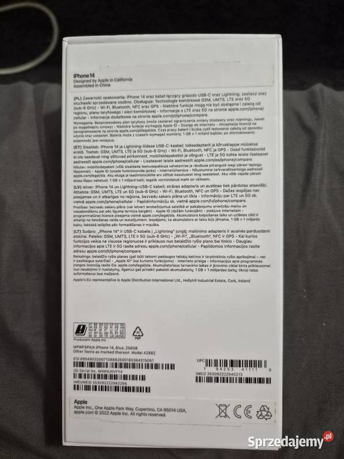 iPhone 14 256 GB Blue Wrocław