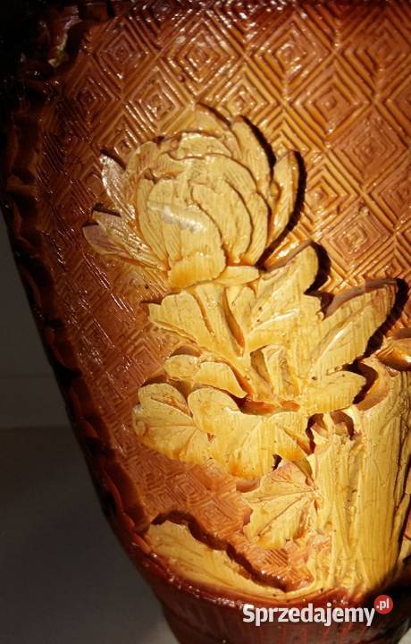 Antyk Retro Chiński Wazon Cynober Rzeźbiony Pozostałe Gdańsk