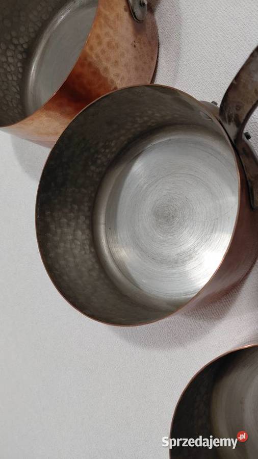 Zestaw Francuskich rondli miedzianych kutych Krzykawa