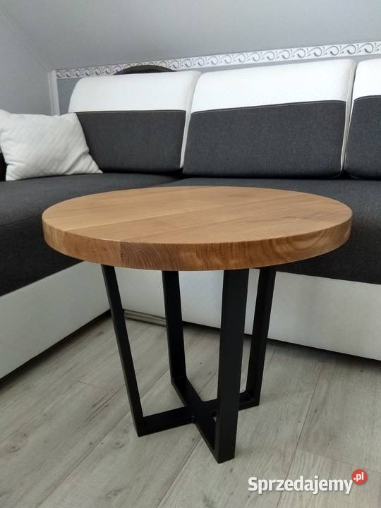 Stolik kawowy okrągły 60 dąb loft Industrialny Łódź