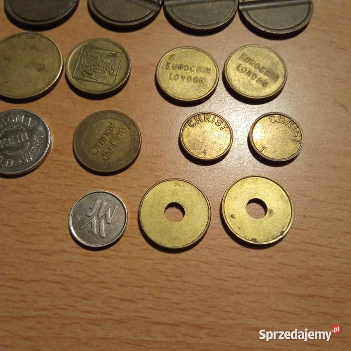 Stare żetony 19 sztuk idealne do kolekcji Pozostałe Szczecin