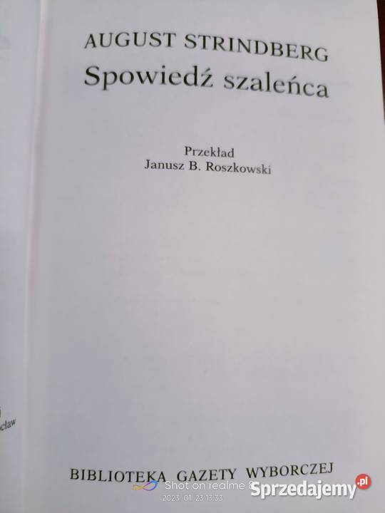 Spowiedź szaleńca Strindberg książki Warszawa sprzedam