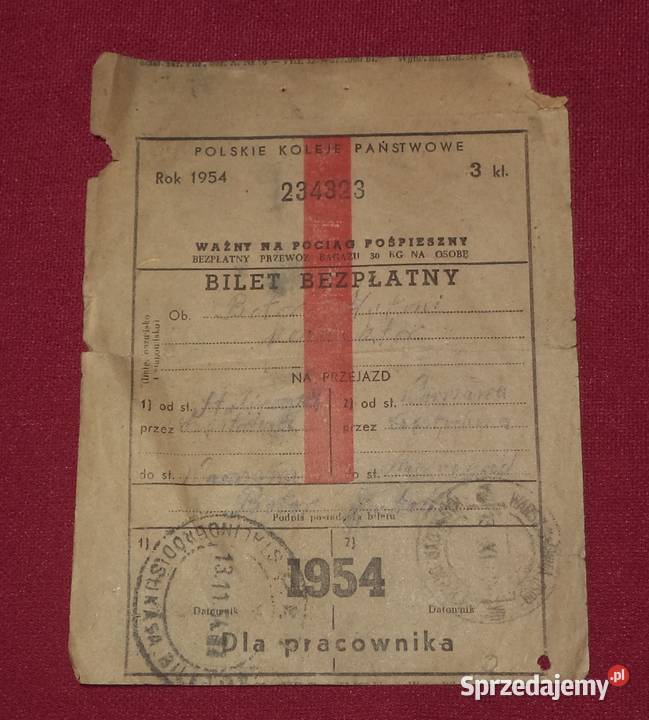 PKP bilet kartonikowy Lwów rozkład jazdy