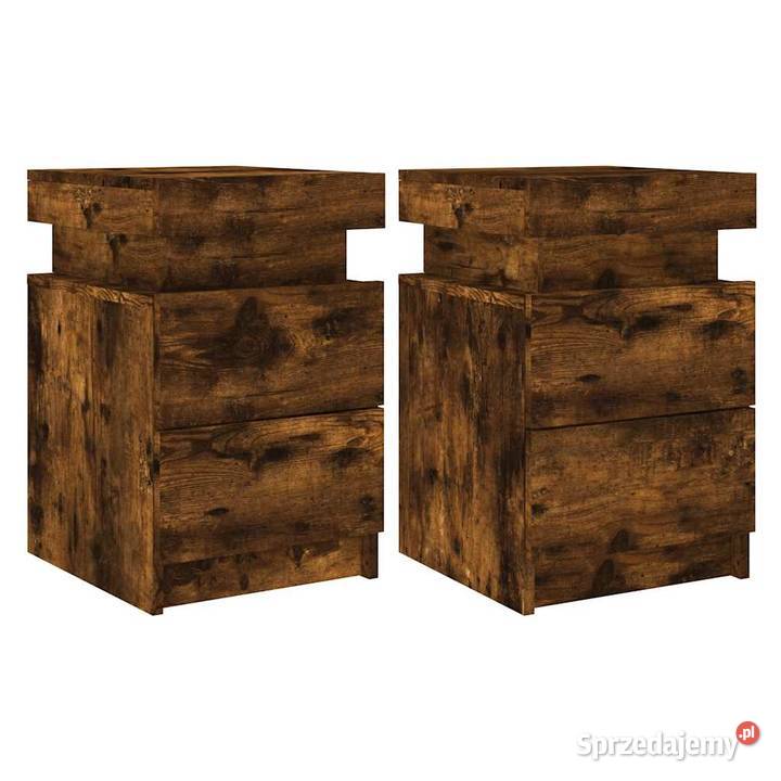 vidaXL Szafki nocne z LED 2 przydymiony dąb Warszawa