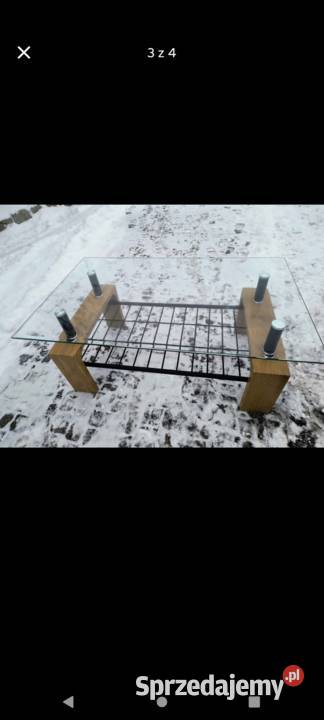 Stół z szklanym blatem 175 wysokość Świerklany