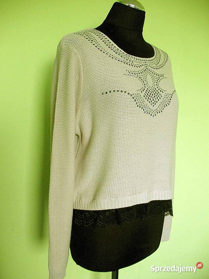 Bluzka krótki sweter z koronką 40 L biust 96 mazowieckie