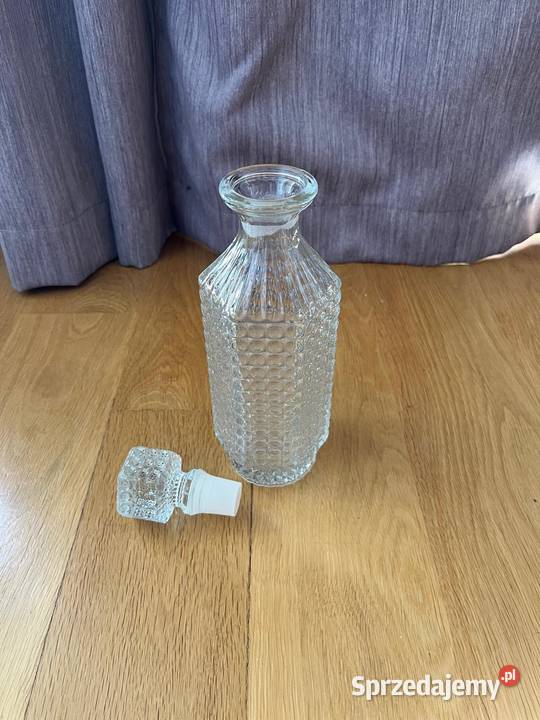 Karafka PRL szkło kryształowe okrągła 500 ml Warszawa