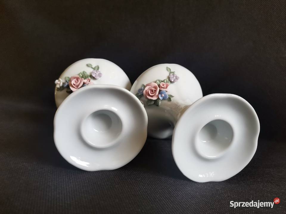 Stary porcelanowy świecznik 2 sztuki porcelana Siemianowice Śląskie sprzedam