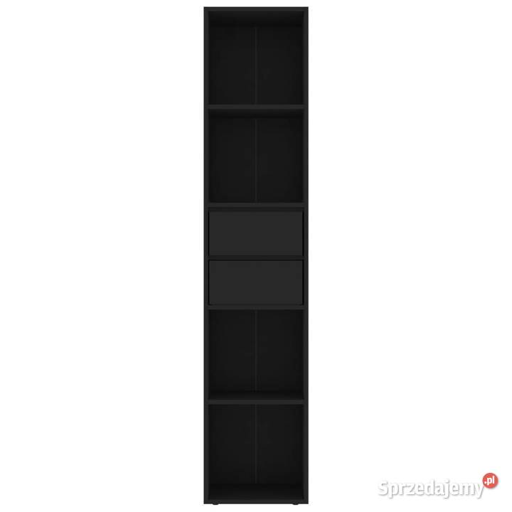vidaXL Szafka na książki czarna materiał Szafki mazowieckie sprzedam