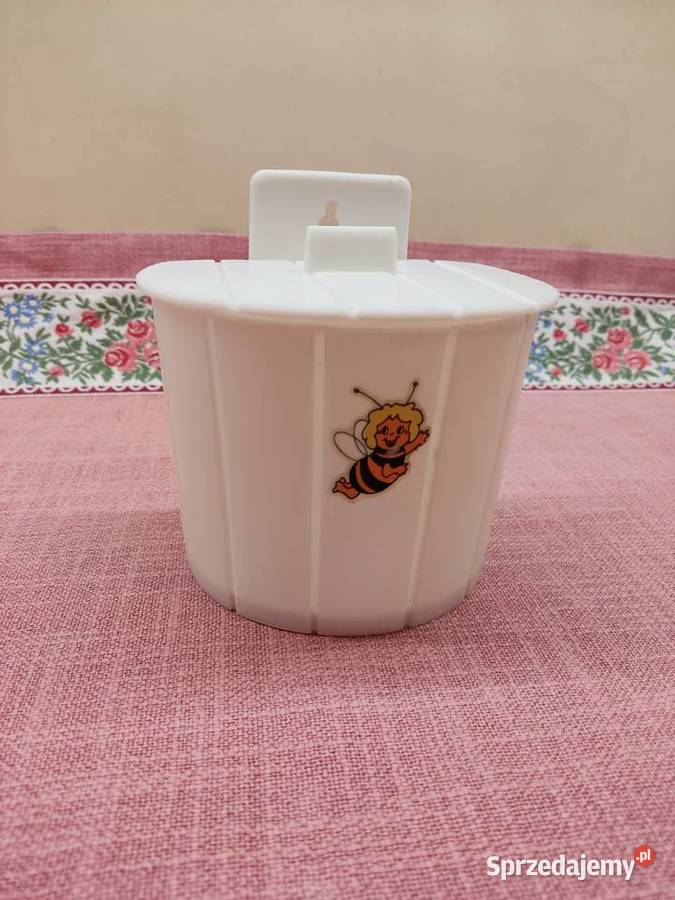 Pojemnik plastikowy biały na ścianę z naklejką Głuchołazy