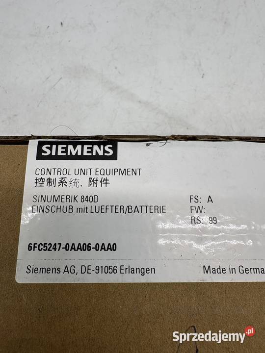Siemens 6FC52470AA060AA0 Moduł wentylatora Pozostałe Warszawa
