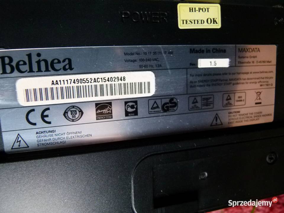 Monitor Belinea 17 PIVOT DVI głośniki SPRAWNY Zamość