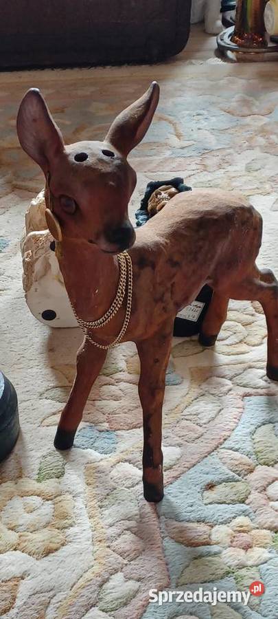 sarna figurka flokowana stara Heissner brązowy Figurki i rzeźby Poznań sprzedam