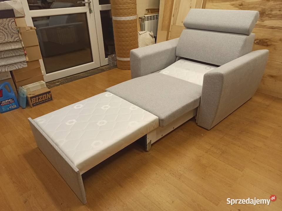 Fotel rozkładany do spania sofa wysuwana Radom tkanina