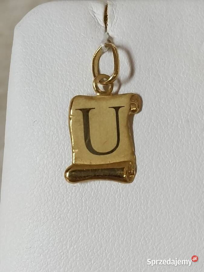 Złota Nowa zawieszka z literą U pr585wys20mm złote Ozdoby zachodniopomorskie Wałcz