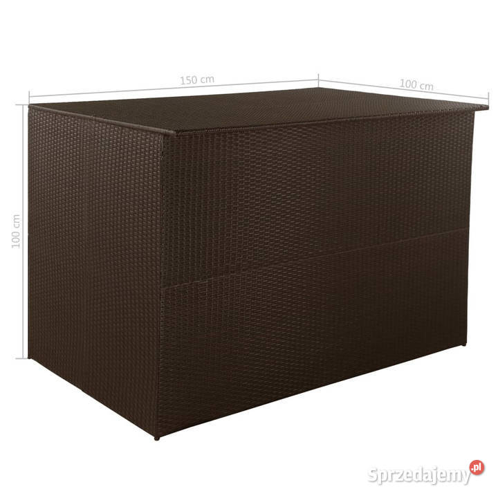 Skrzynia ogrodowa brązowa 150 x 100 x 100 rattan Warszawa