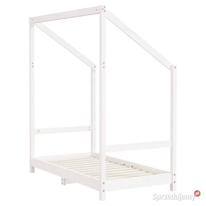 Rama łóżka dziecięcego biała 2x70x140 drewno Dla Dziecka