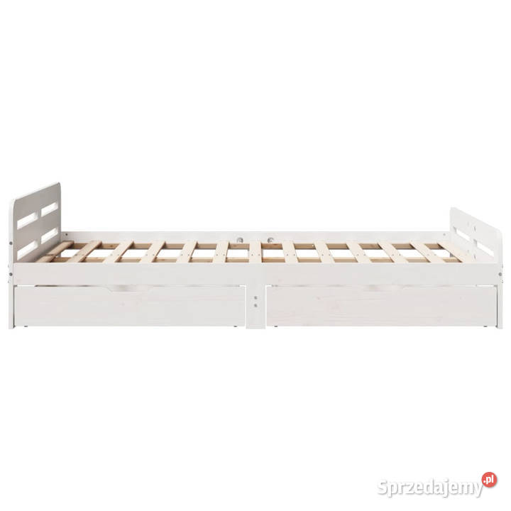 Rama łóżka bez materaca biała lite drewno 193cm mazowieckie