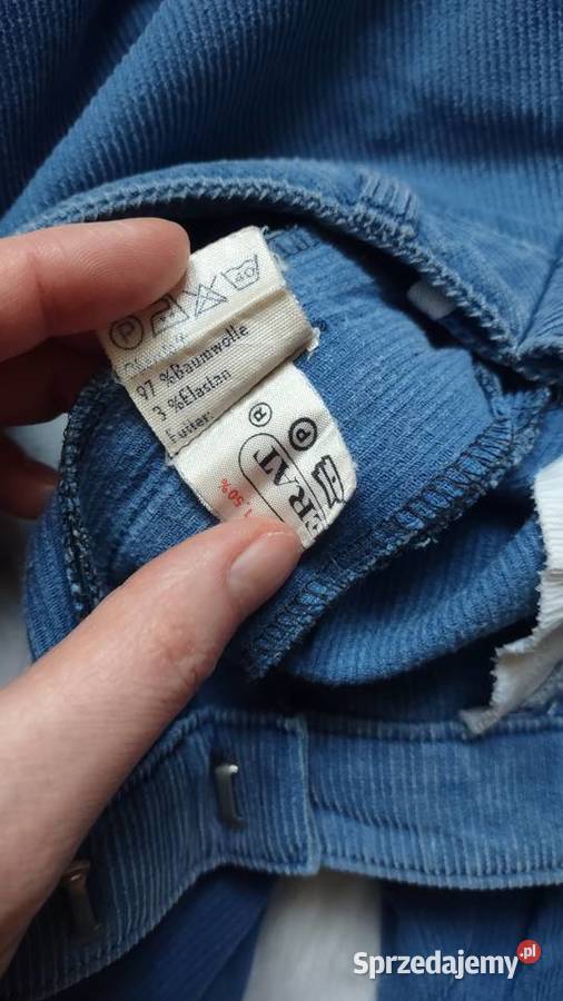 Niebieskie szerokie spodnie sztruksowe SM wysoki Olkusz