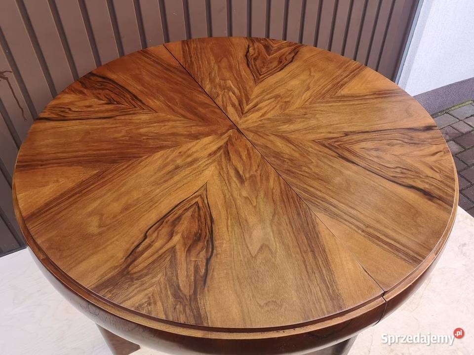 Stół ArtDeco Beczka Orzech Unikat Antyk Stary Swarzędz