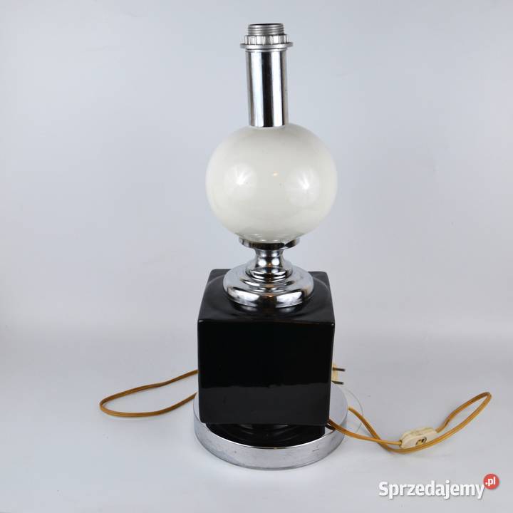 Lampa stołowa ceramika chrom Maison Barbie Bronisze