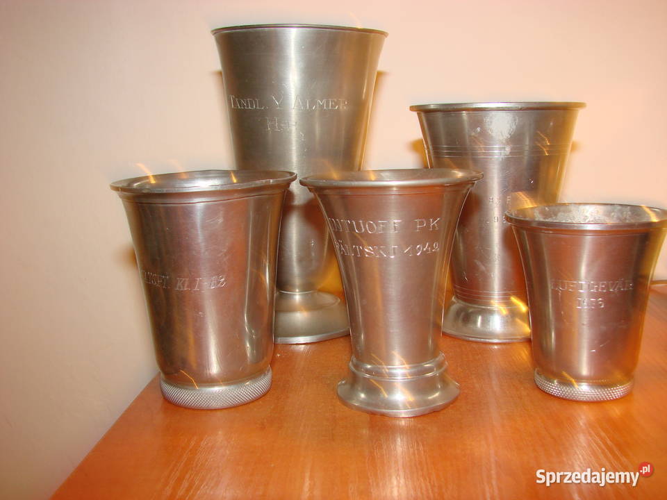 szwedzkie cynowe kubki Kolekcje pomorskie Pruszcz Gdański