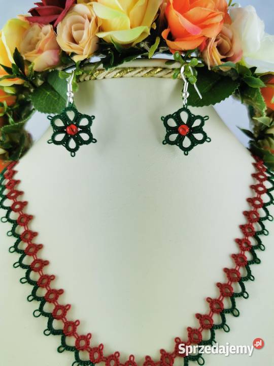 Biżuteria frywolitkowa Naszyjniki małopolskie Wiśniowa