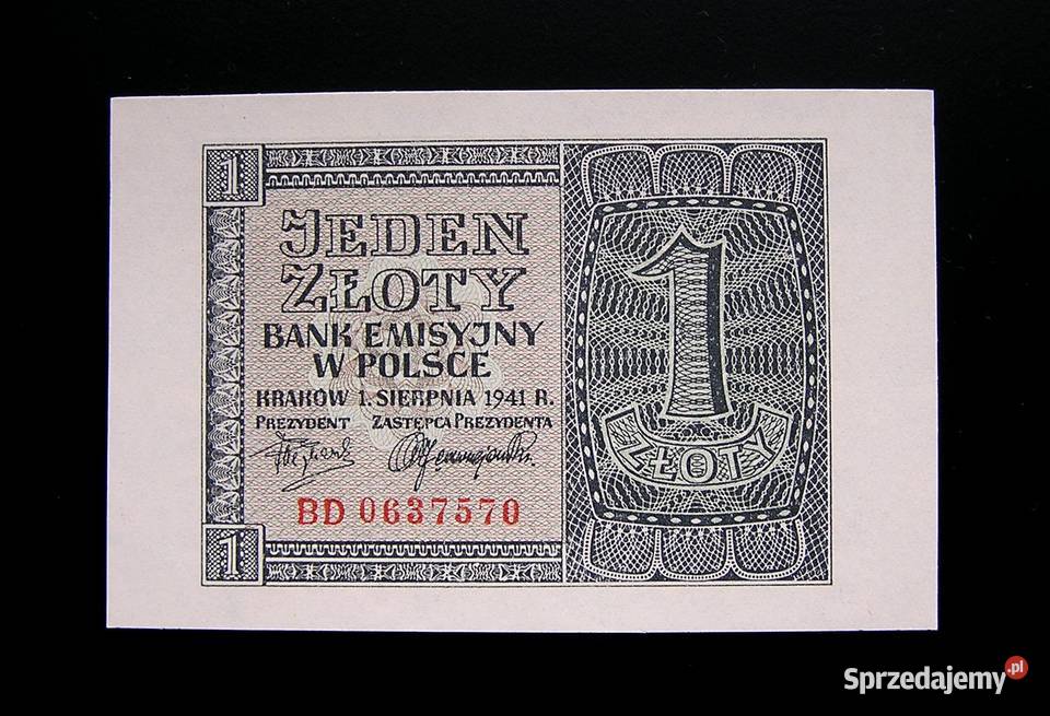 Polska GG 1 1941 r Seria BD Seria 0637570 Stan I Rydzyna